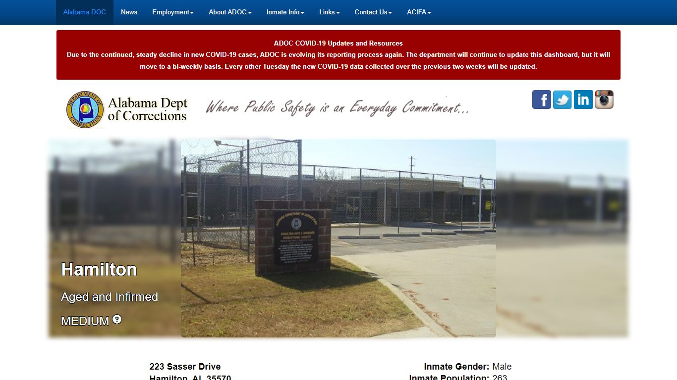- Alabama Dept of Corrections